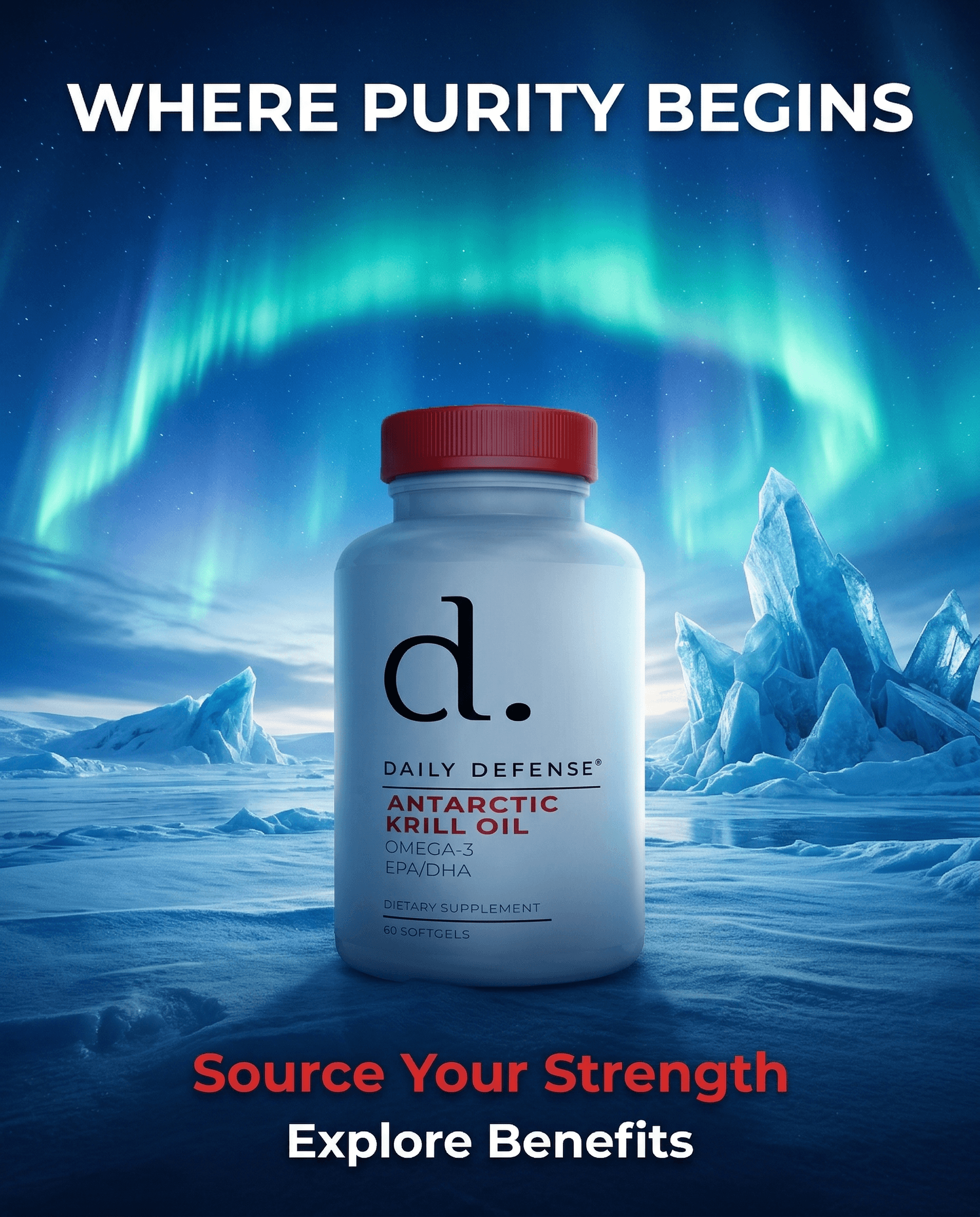 Daily Defense Antarctic Krill Oil ad generated with Lothar AI