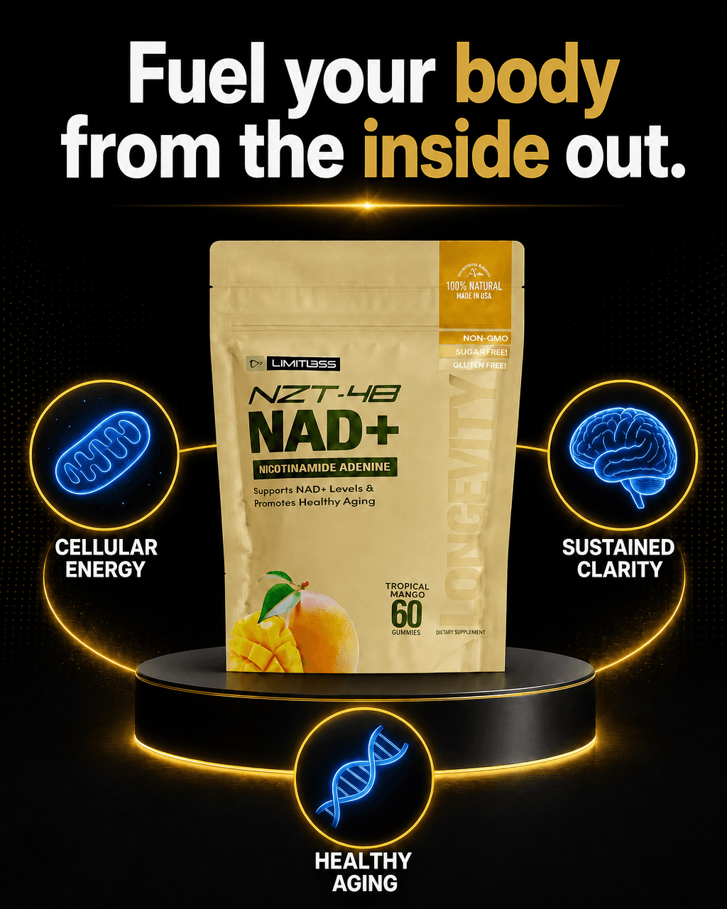 NAD+ Gummies ad generated with Lothar AI