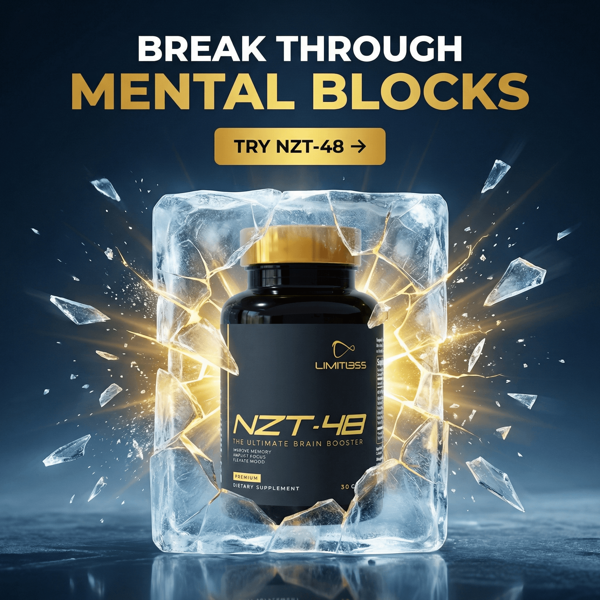 NZT-48 brain supplement ad generated with Lothar AI